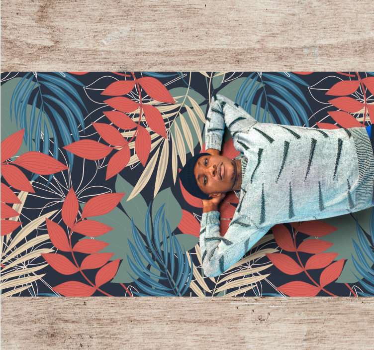 Vinyl Teppich Blumen lebendiges blattmuster - TenStickers