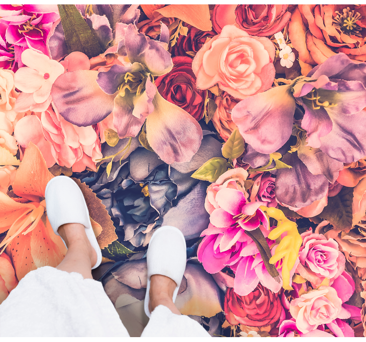 Vinyl Teppich Blumen lebendiges florales element - TenStickers