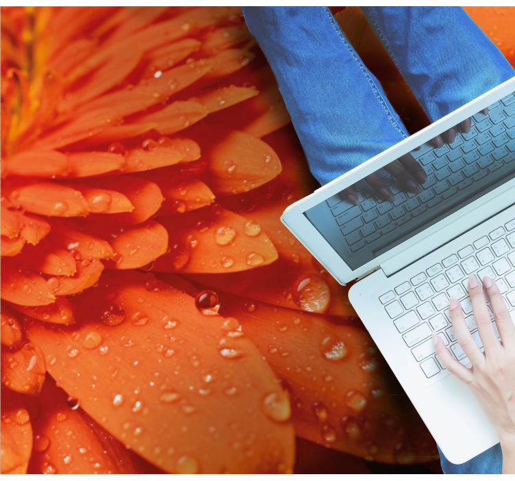 Vinyl Teppich Blumen leuchtend orange blütenblätter - TenStickers