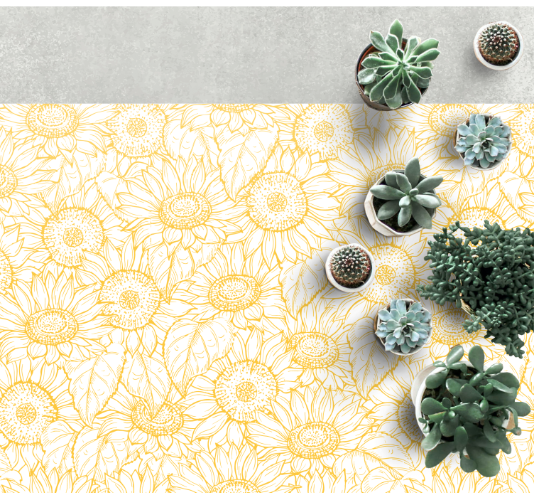 Vinyl teppich blumen mit sonnenblumenmotiv - TenStickers