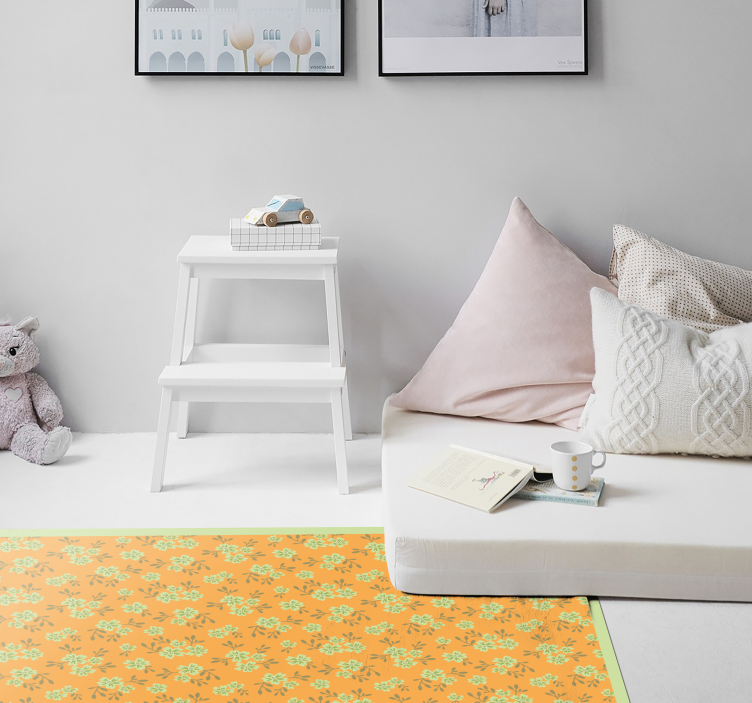 Vinyl Teppich Blumen oberfläche mit blumenmotiv - TenStickers