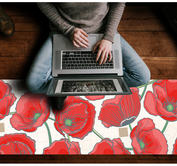 Vinyl Teppich Blumen purpurrote blüten-raffinesse - TenStickers