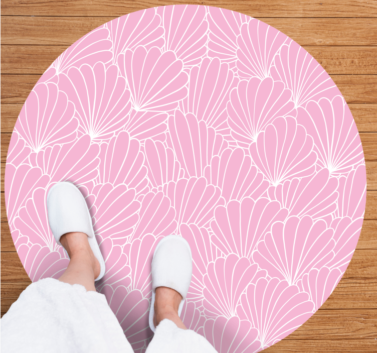 Vinyl Teppich Bad rosa muschelmuster - TenStickers