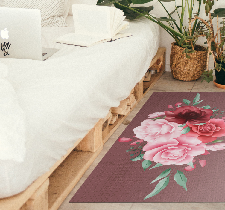 Vinyl Teppich Blumen rosenstrauß eleganz - TenStickers
