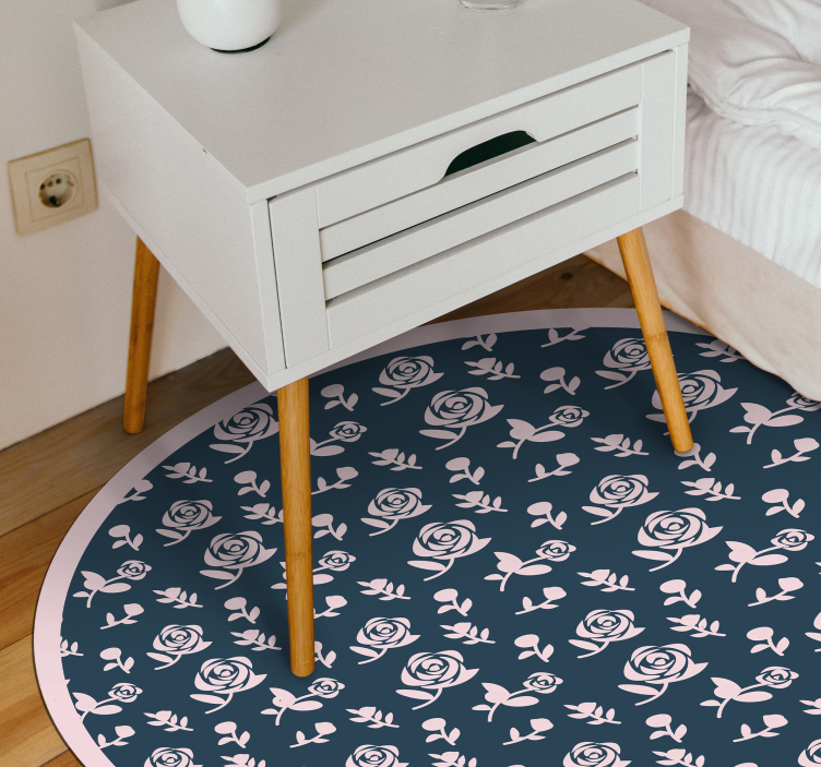 Vinyl Teppich Blumen rosiges blumenmuster - TenStickers