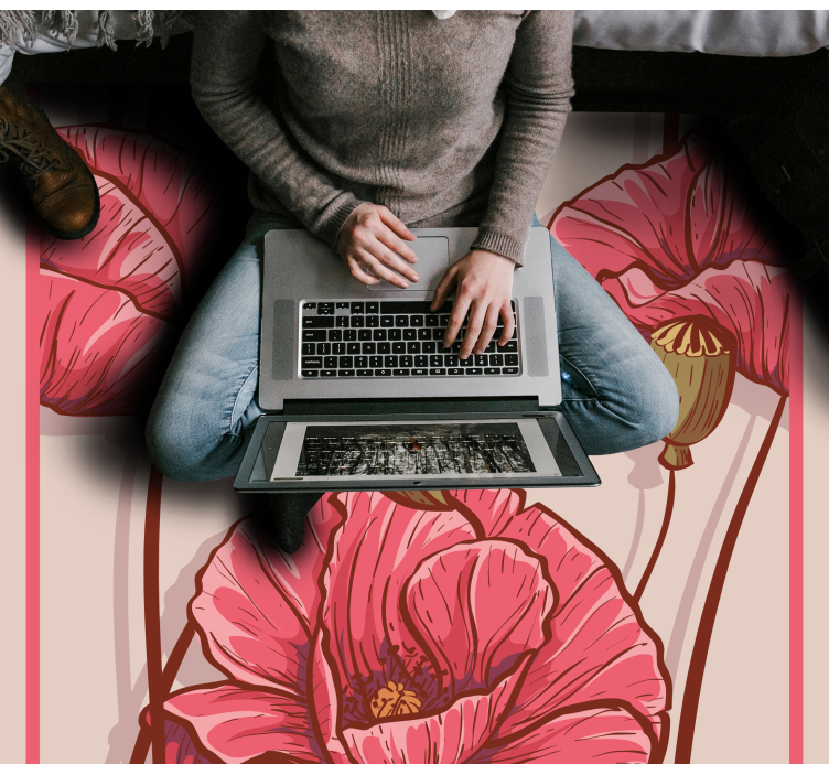 Vinyl Teppich Blumen stilvolles florales design - TenStickers