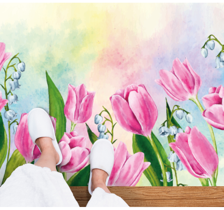 Vinyl teppich blumen tulpen blumenarrangement - TenStickers