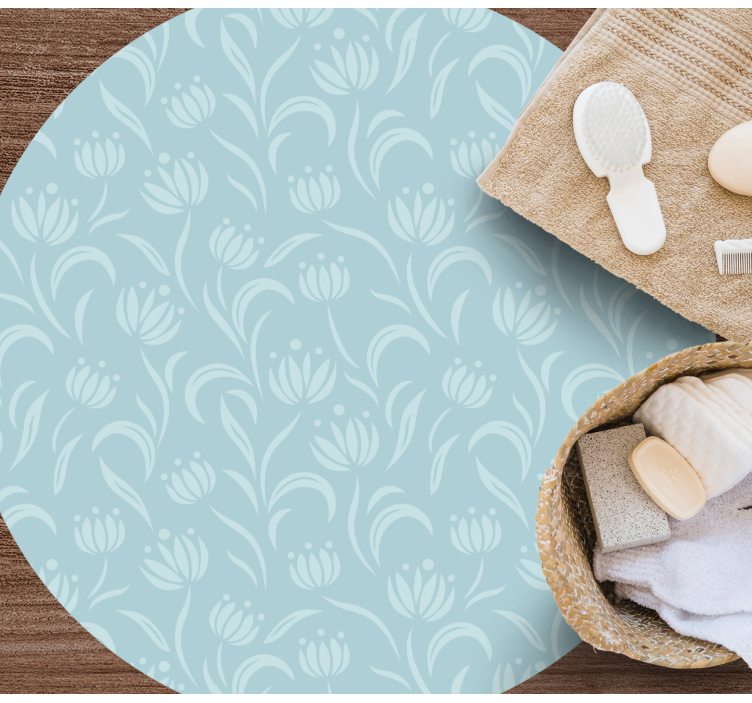 Vinyl Teppich Blumen blaues weiches muster - TenStickers