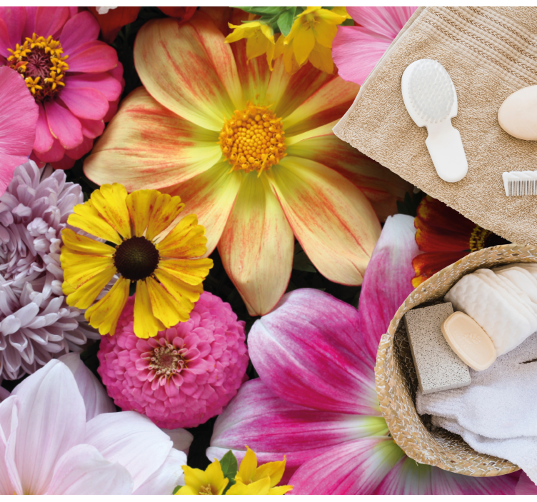 Vinyl Teppich Blumen schönes realistisches arrangement - TenStickers