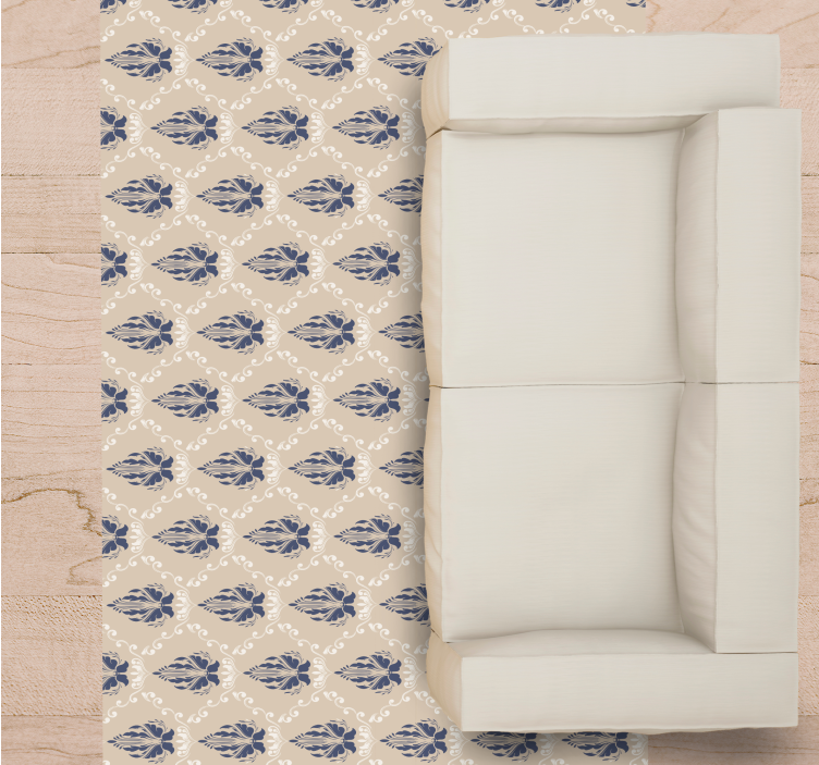 Vinyl Teppich Wohnzimmer zarte florale motive - TenStickers