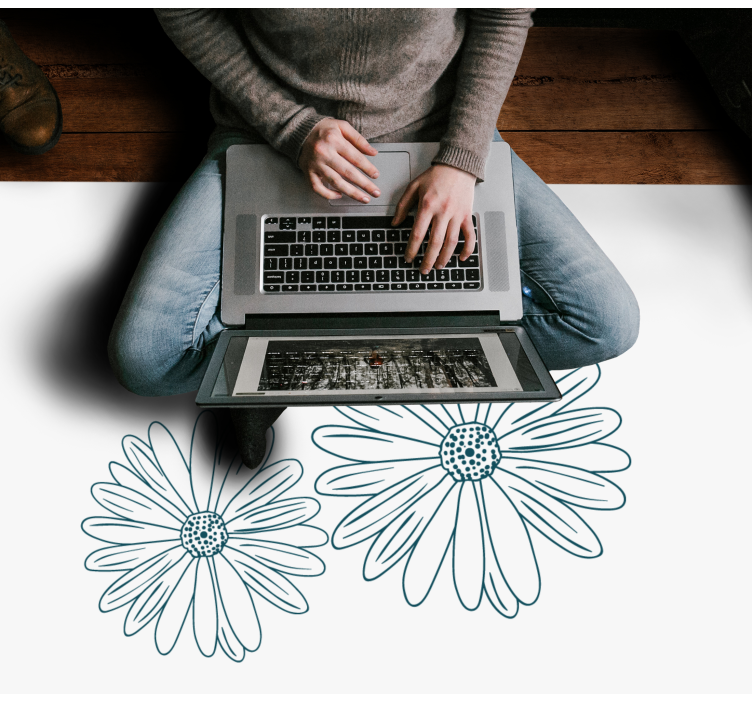 Vinyl Teppich Blumen zarte florale note - TenStickers