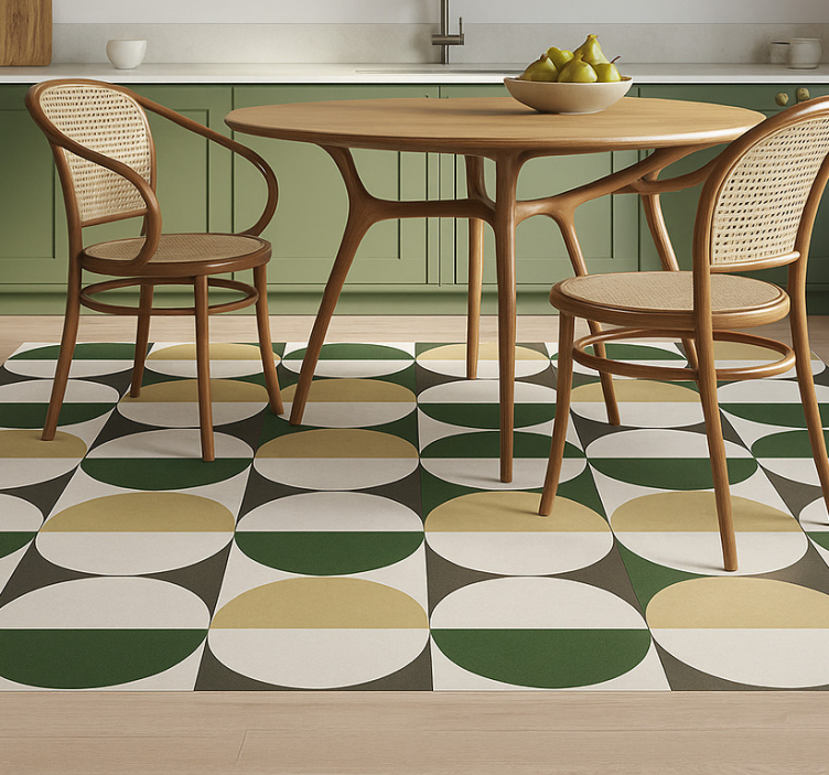 Vinyl Teppich Esszimmer kreisförmiges muster aus der mitte - TenStickers