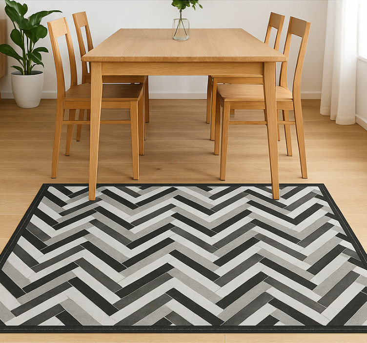 Vinyl Teppich Esszimmer monochrome parkettoptik - TenStickers