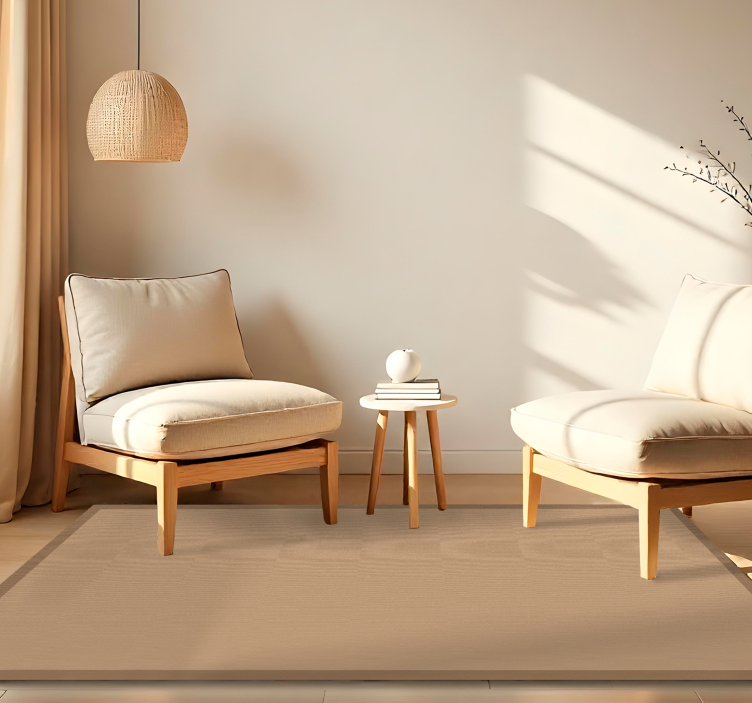 Vinyl Teppich Esszimmer schlichte jute-optik - TenStickers