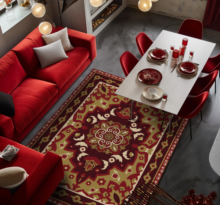 Vinyl Teppich Esszimmer traditionelle Geometrie - TenStickers