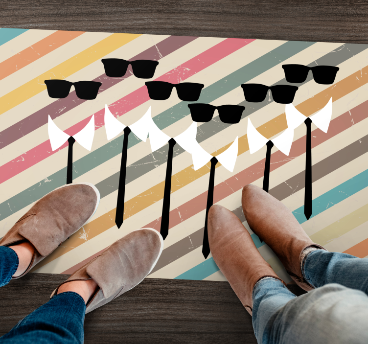 Vinylteppich Streifen elegante gruppenkleidung - TenStickers