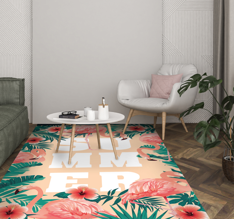 Vinyl Teppich Events sommer flamingo thema - TenStickers