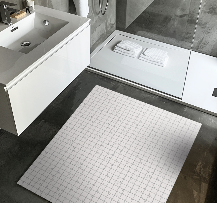 Vinyl Teppich Fliesenoptik hellgraue gealterte fliesen - TenStickers