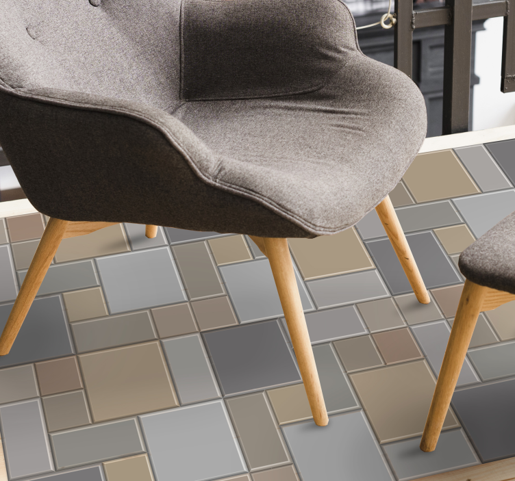 Vinyl Teppich Fliesenoptik geometrische kacheln - TenStickers