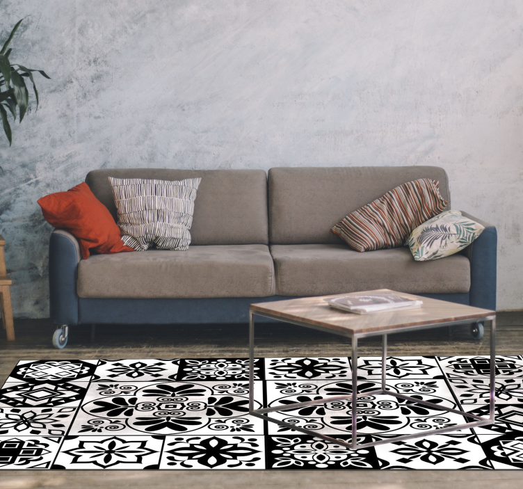 Vinyl Teppich Fliesenoptik spanisches geometrisches design - TenStickers