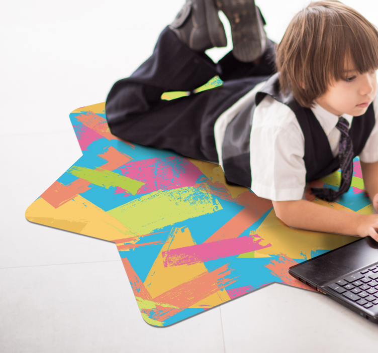 Vinyl Teppich geometrisch bunte abstrakte formen - TenStickers