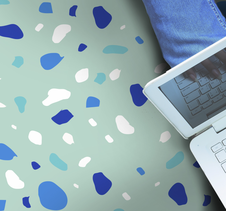 Vinyl Teppich Imitation Struktur blauer terrazzo - TenStickers