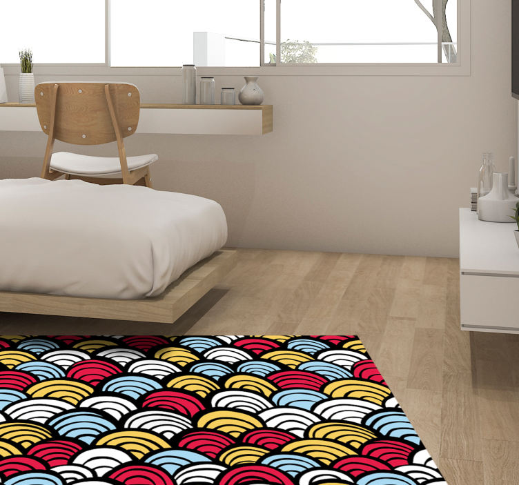 Vinyl Teppich geometrisch bunte halbkreise - TenStickers