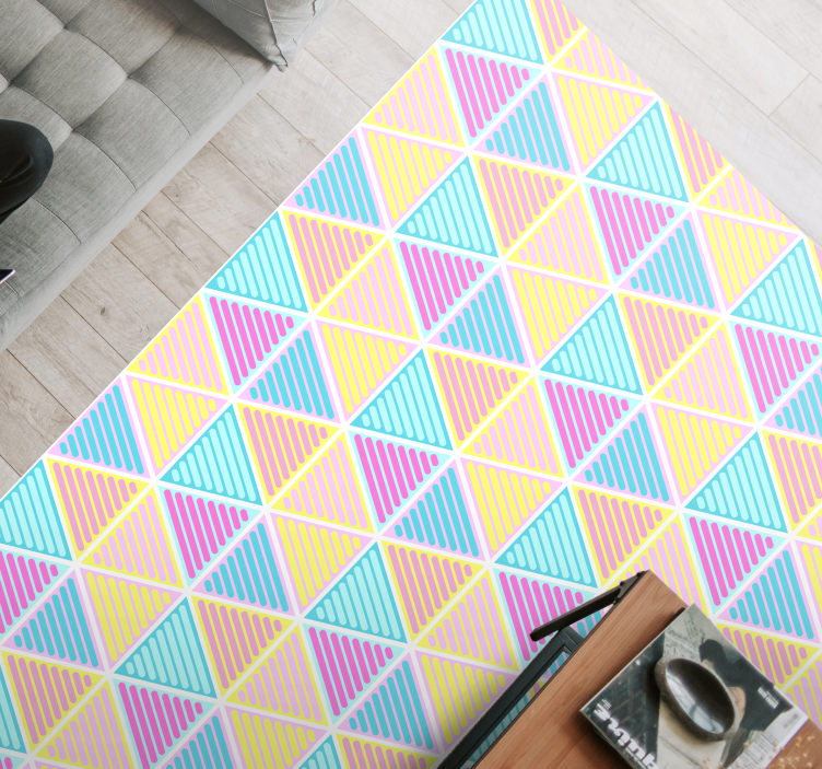 Vinyl Teppich geometrisch buntes dreiecksmuster - TenStickers