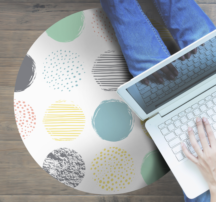 Vinyl Teppich geometrisch buntes gepunktetes muster - TenStickers