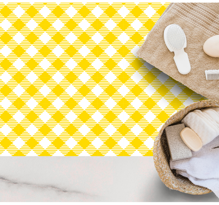 Vinylteppich Streifen gelbes rautenmotiv - TenStickers