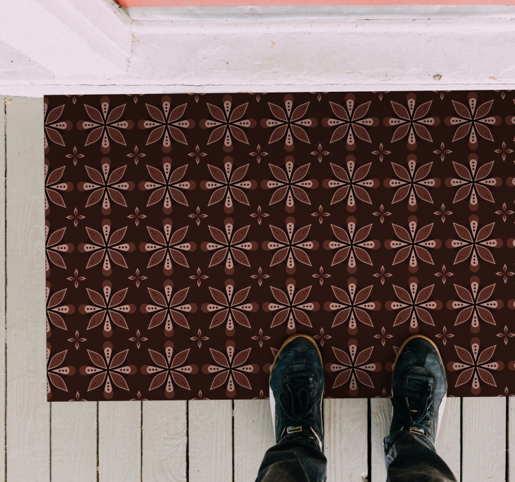 Vinyl Teppich Eingang geometrische florale symmetrie - TenStickers