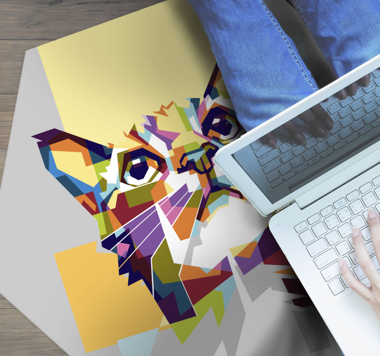 Vinyl Teppich geometrisch geometrische katze - TenStickers