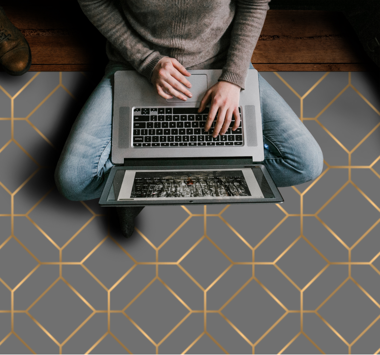 Vinyl Teppich geometrisch geometrische sechseck-Überlagerung - TenStickers