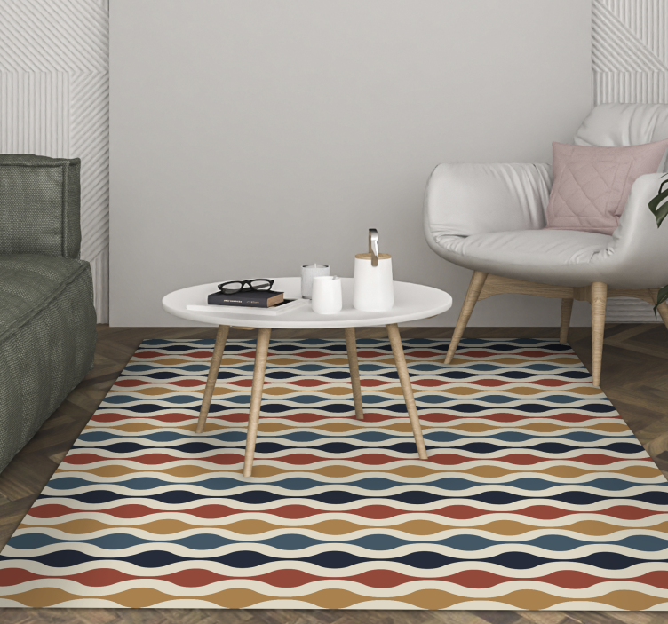Vinyl Teppich Wohnzimmer geschwungene farbwellen - TenStickers