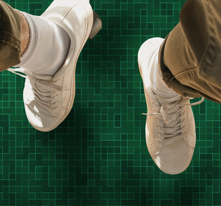 Vinyl Teppich geometrisch grünes gittermuster - TenStickers