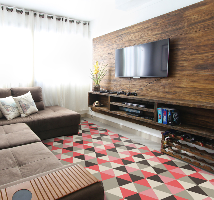 Vinyl Teppich geometrisch kubistische dreiecksanordnung - TenStickers