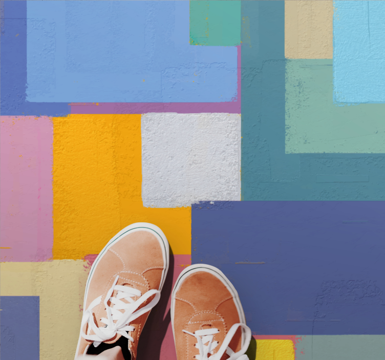 Vinyl Teppich geometrisch lebendige geometrische würfel - TenStickers