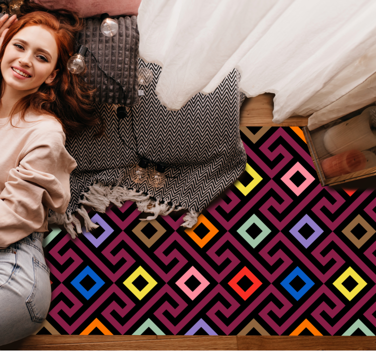 Vinyl Teppich geometrisch lebendiger stil - TenStickers