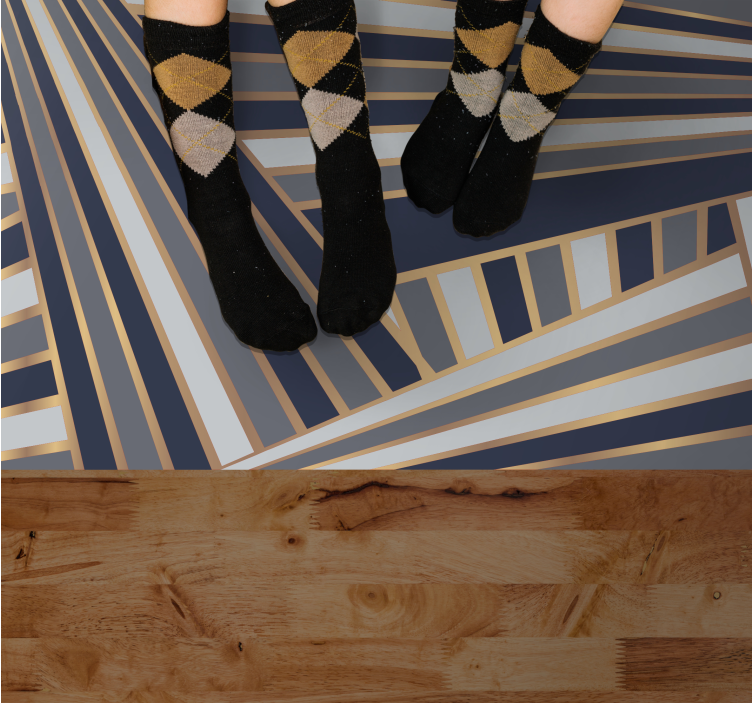 Vinylteppich Streifen auffälliges graues motiv - TenStickers