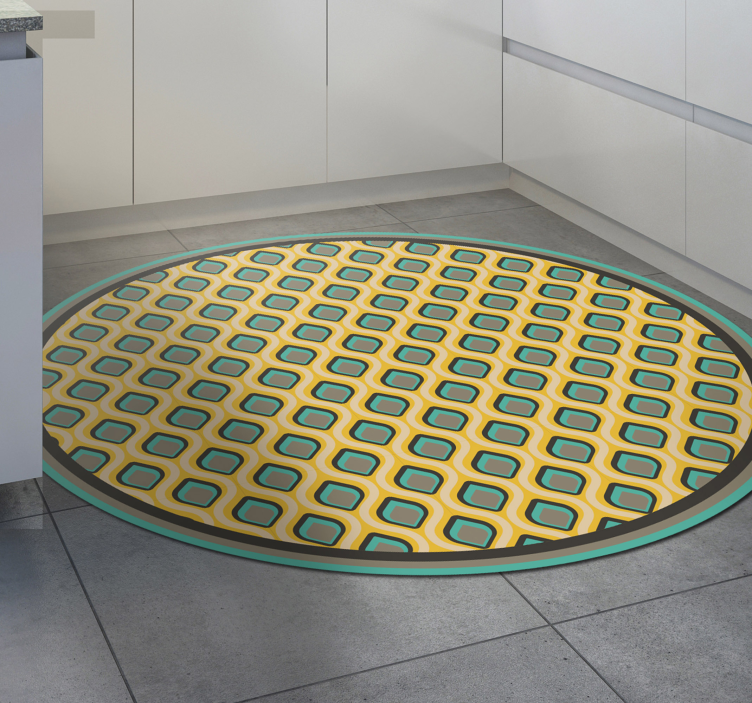 Vinyl teppich küche im modernen mid-century-design - TenStickers