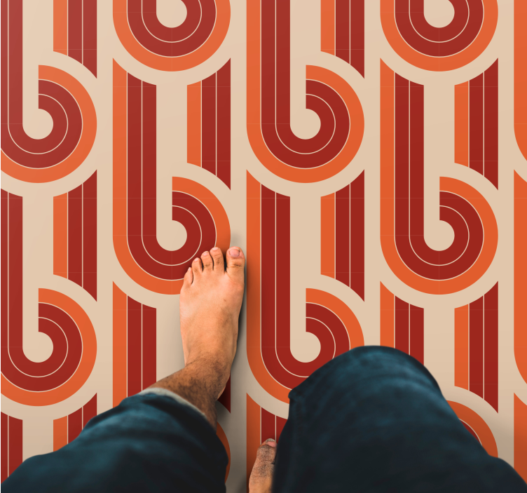 Vinyl Teppich geometrisch retro-geometrisches muster - TenStickers