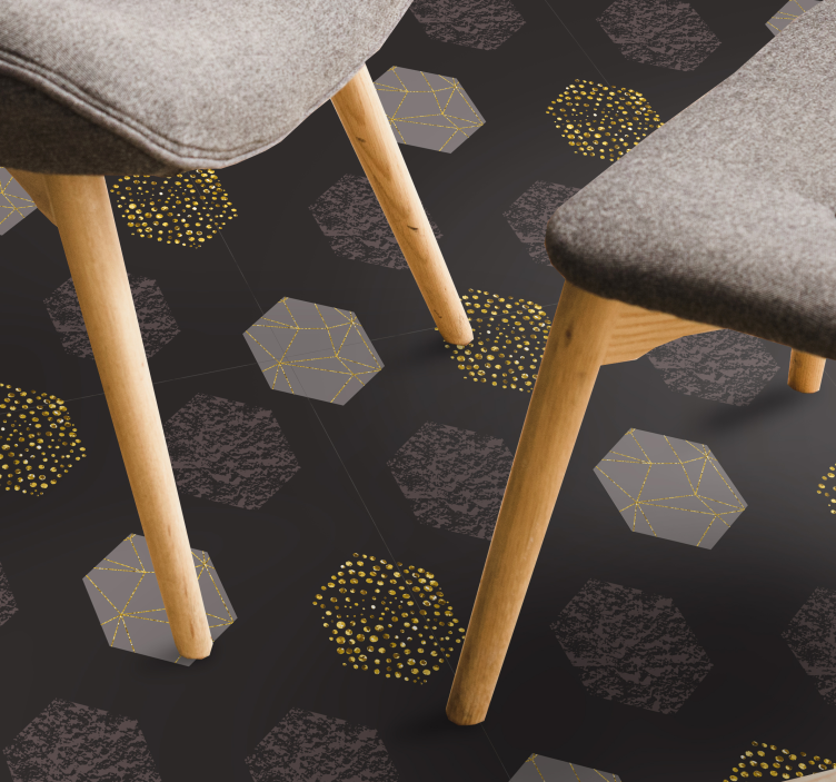 Vinyl Teppich geometrisch strukturiertes sechseckmuster - TenStickers