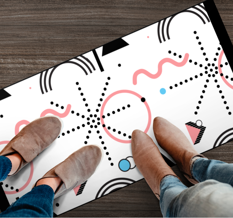 Vinyl Teppich modern weißes geometrisches muster - TenStickers