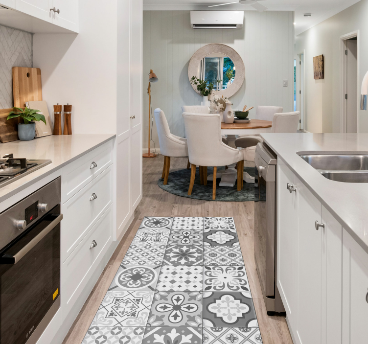 Vinyl Teppich Küche graue Fliesen - TenStickers