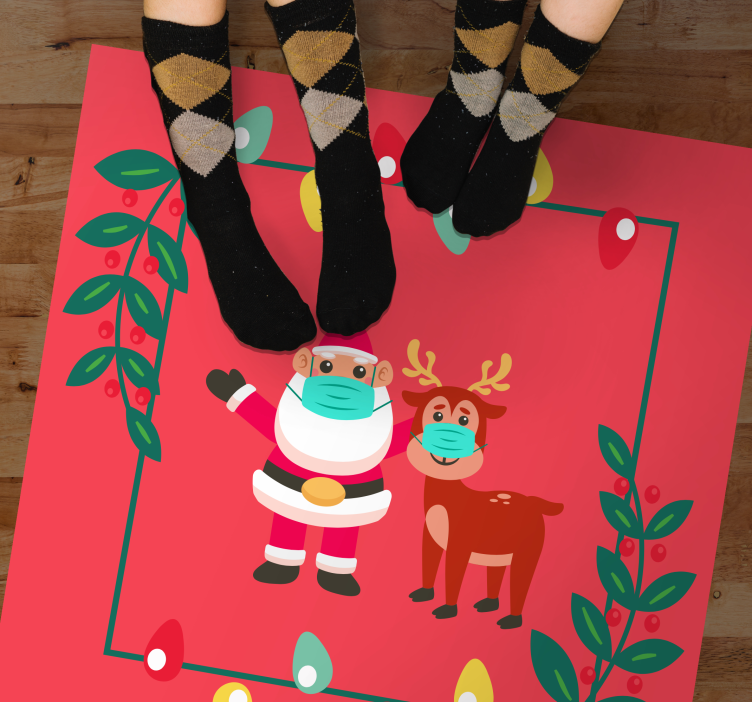 Vinyl Teppich Weihnachten weihnachtsmann-anhänger mit maske - TenStickers