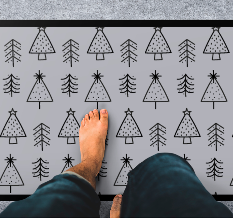 Vinyl teppich weihnachten mit festlichem baum-motiv - TenStickers