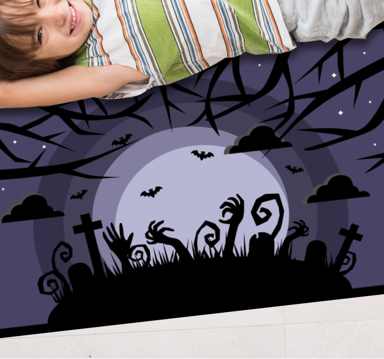 Vinyl Teppich Halloween gruselige friedhofsszene - TenStickers