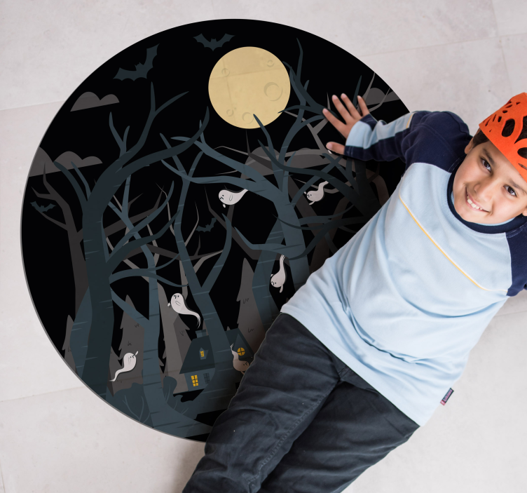 Vinyl Teppich Halloween gruselige waldszene - TenStickers