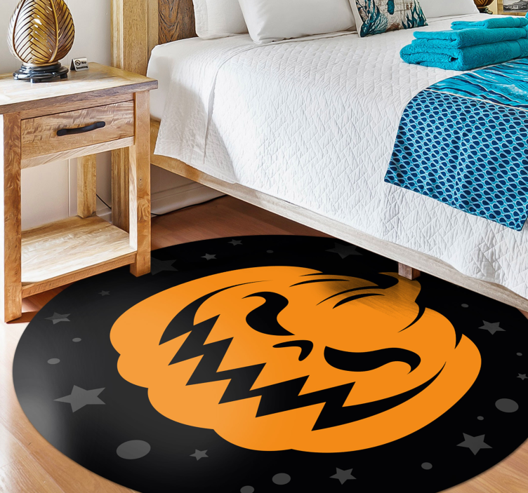 Vinyl Teppich Halloween gruseliger kürbis - TenStickers