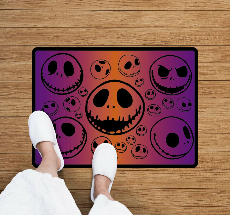 Vinyl Teppich Halloween gruseliges totenkopfmuster - TenStickers